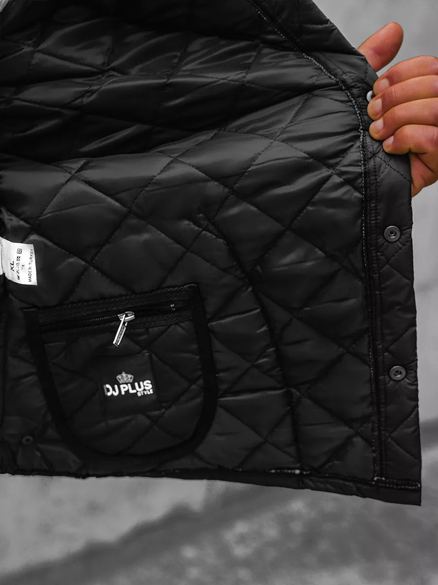 Vīriešu melna stepēta jaka Boris