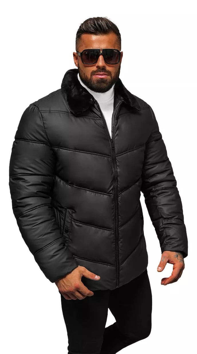 Vīriešu melna stepēta jaka Rodrigo