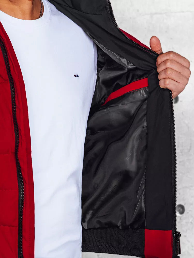 Vīriešu sarkana stepēta jaka Romel