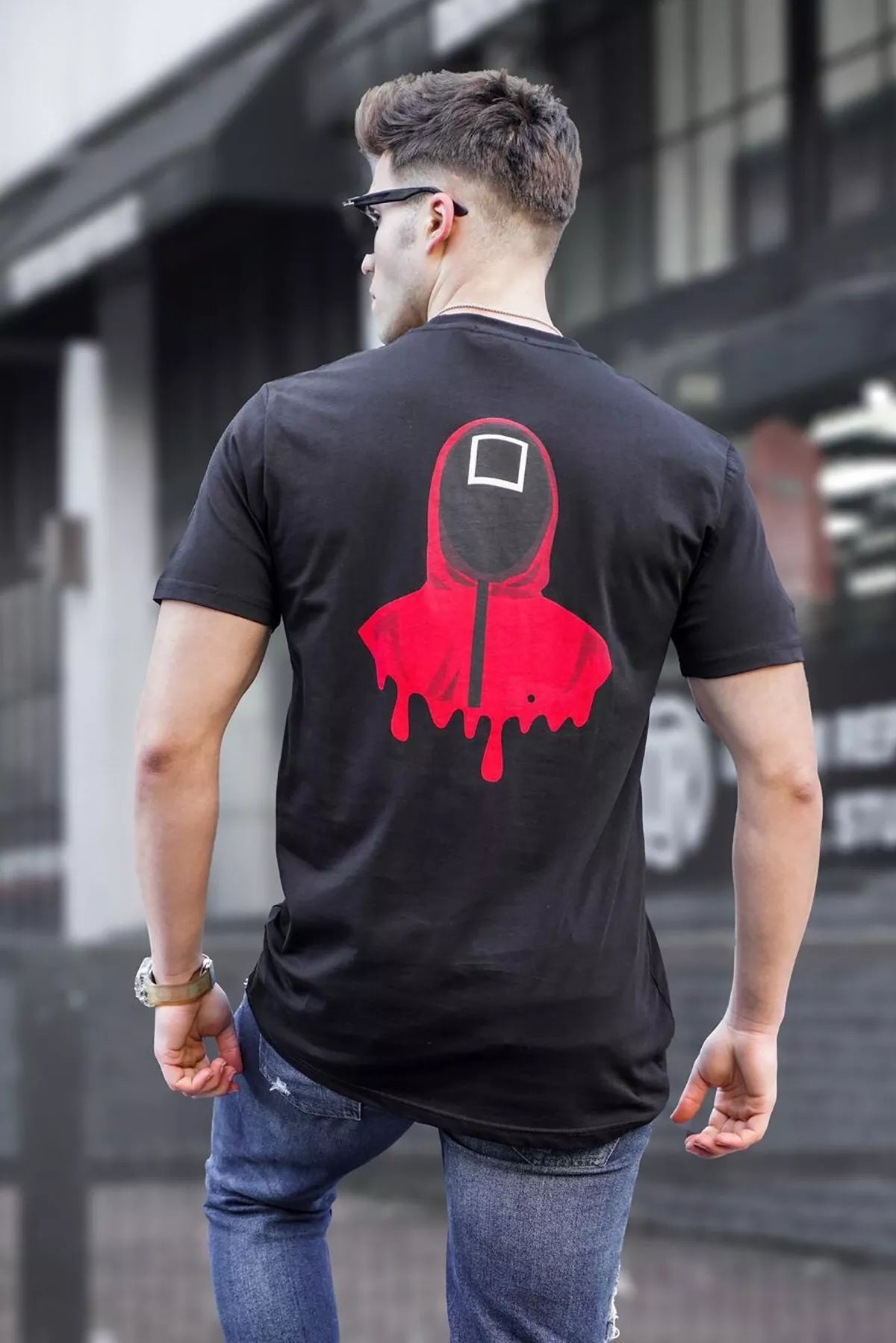 Vīriešu melns T-krekls "Spēle"