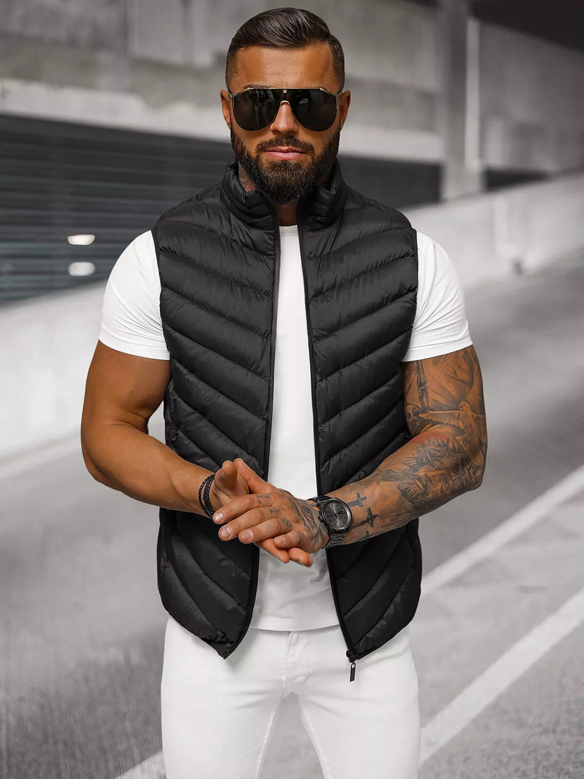 Vīriešu melna veste Lite