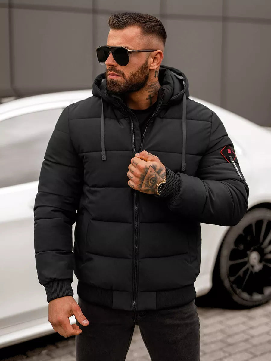 Vīriešu melna ziemas jaka Martim