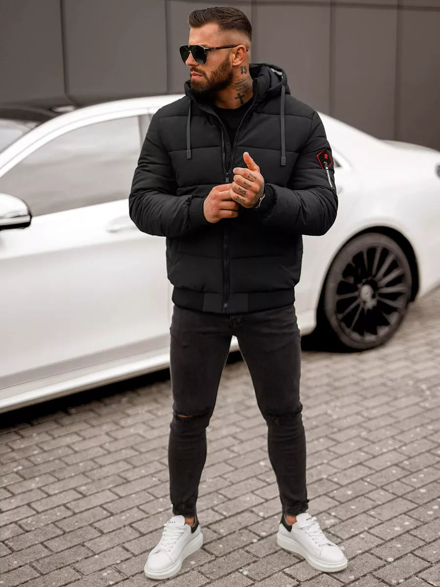 Vīriešu melna ziemas jaka Martim