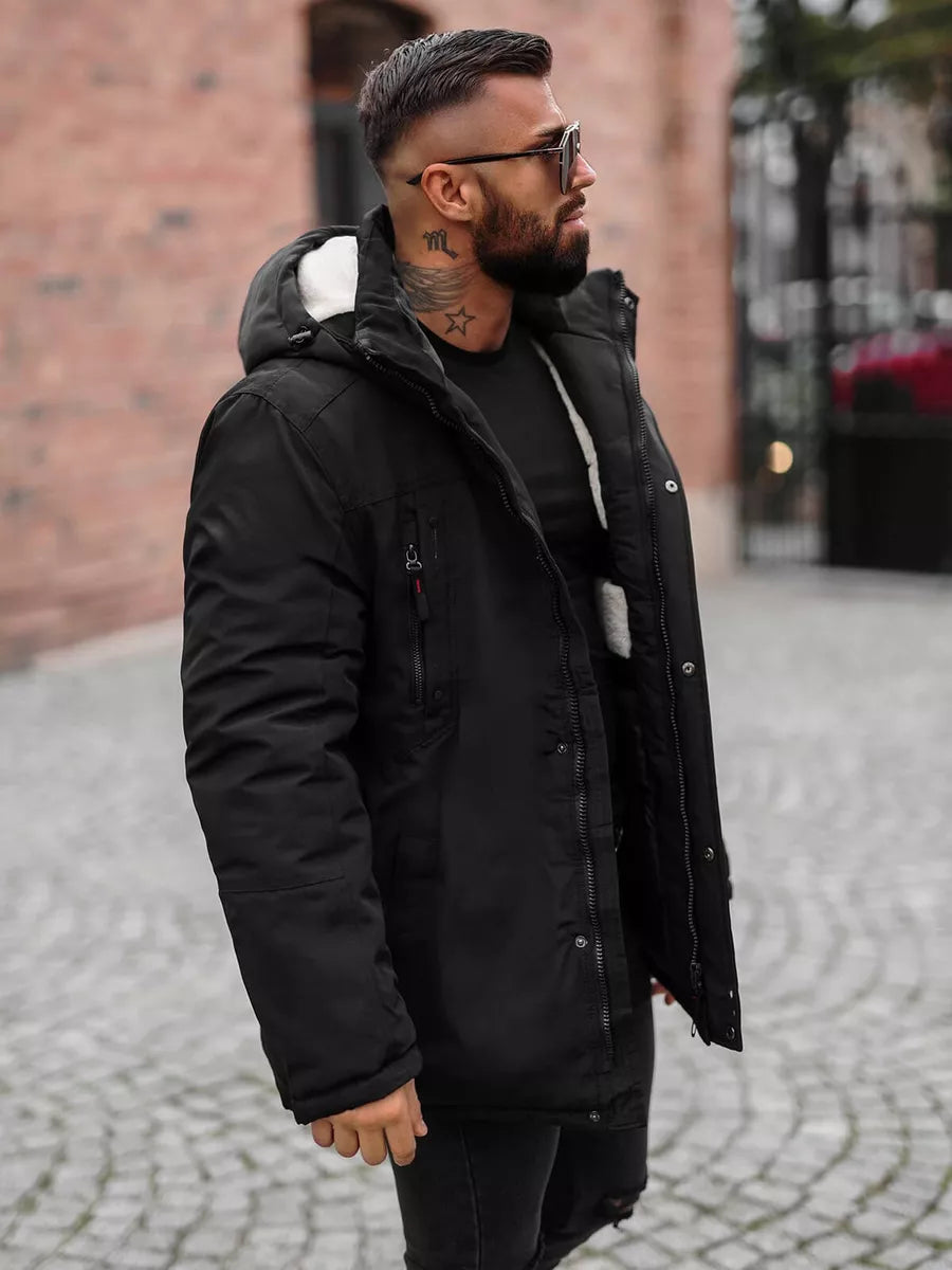 Vīriešu melna ziemas jaka Mason