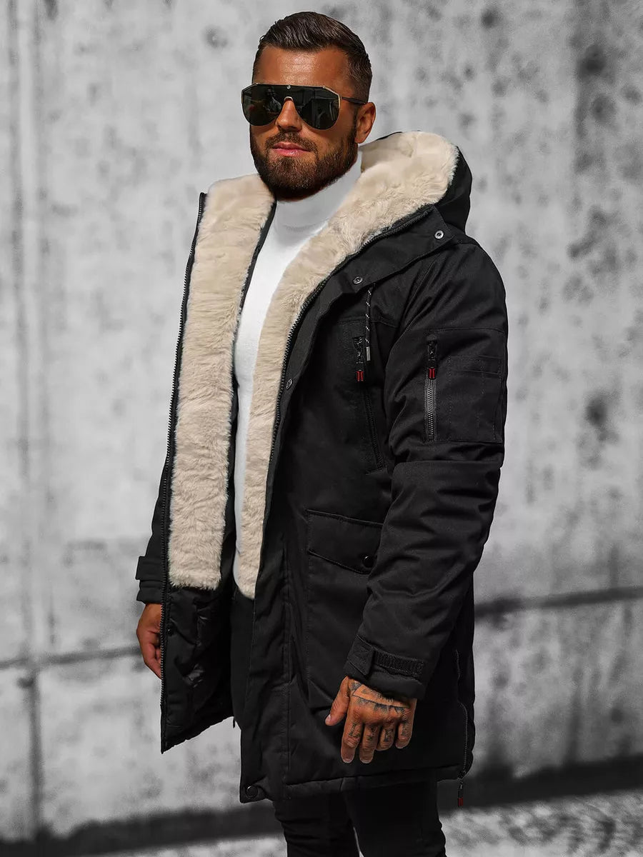 Vīriešu melna ziemas jaka Optin