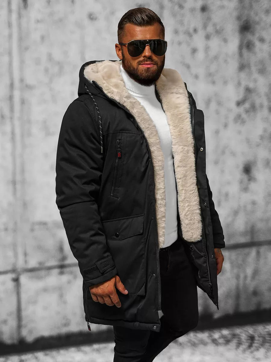 Vīriešu melna ziemas jaka Optin