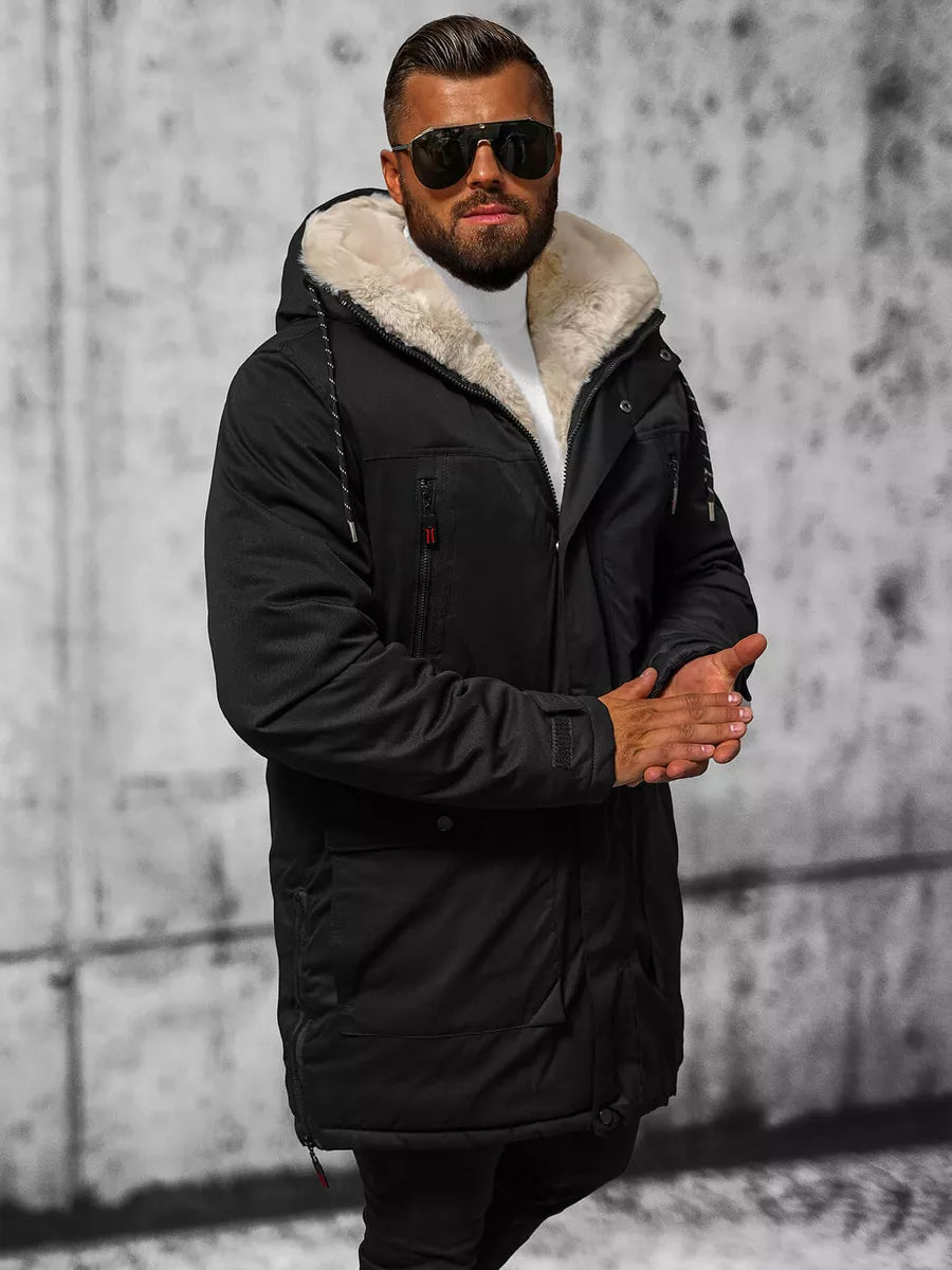 Vīriešu melna ziemas jaka Optin