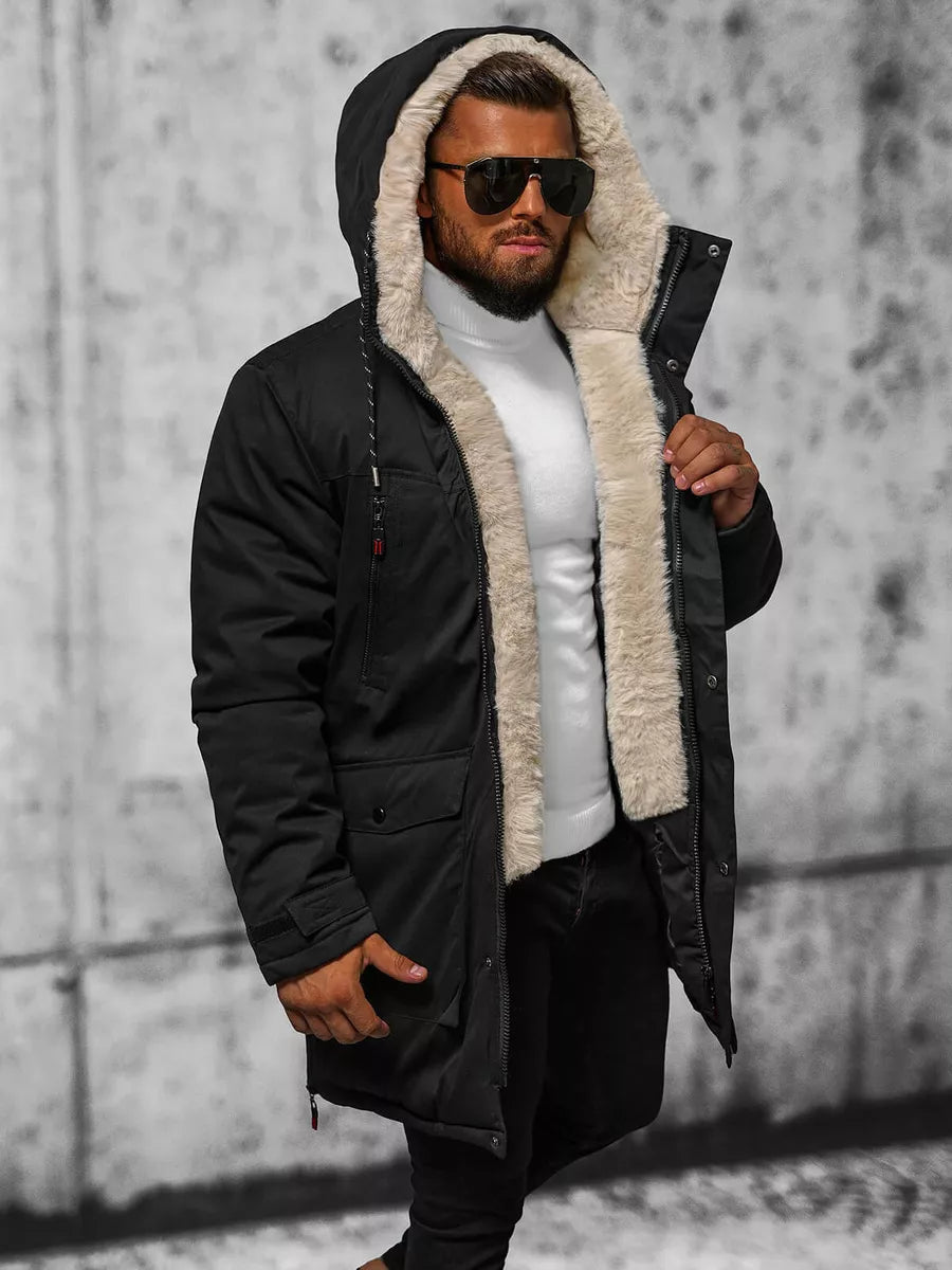 Vīriešu melna ziemas jaka Optin