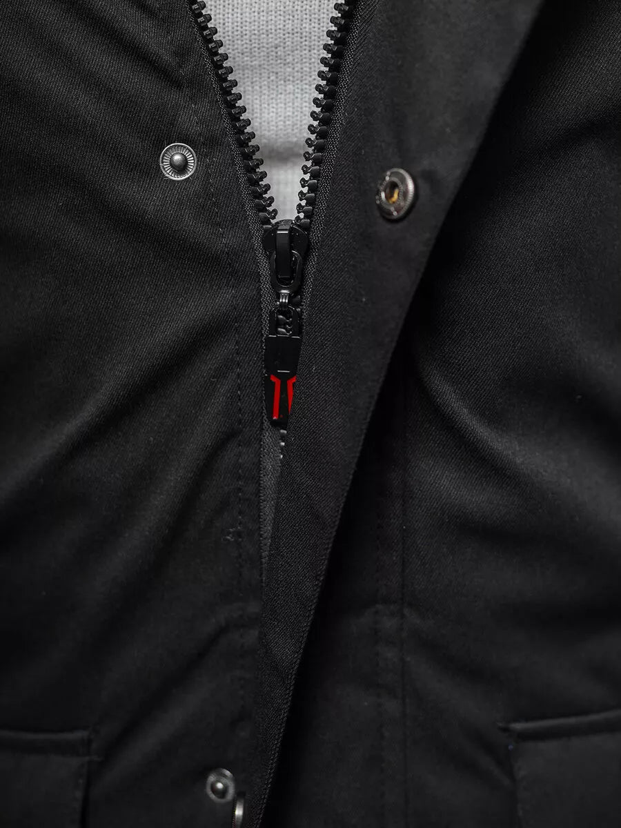 Vīriešu melna ziemas jaka Optin