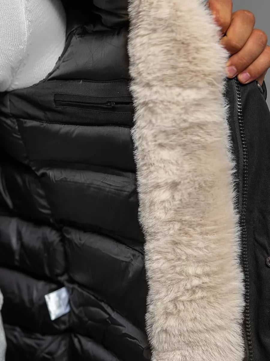 Vīriešu melna ziemas jaka Optin