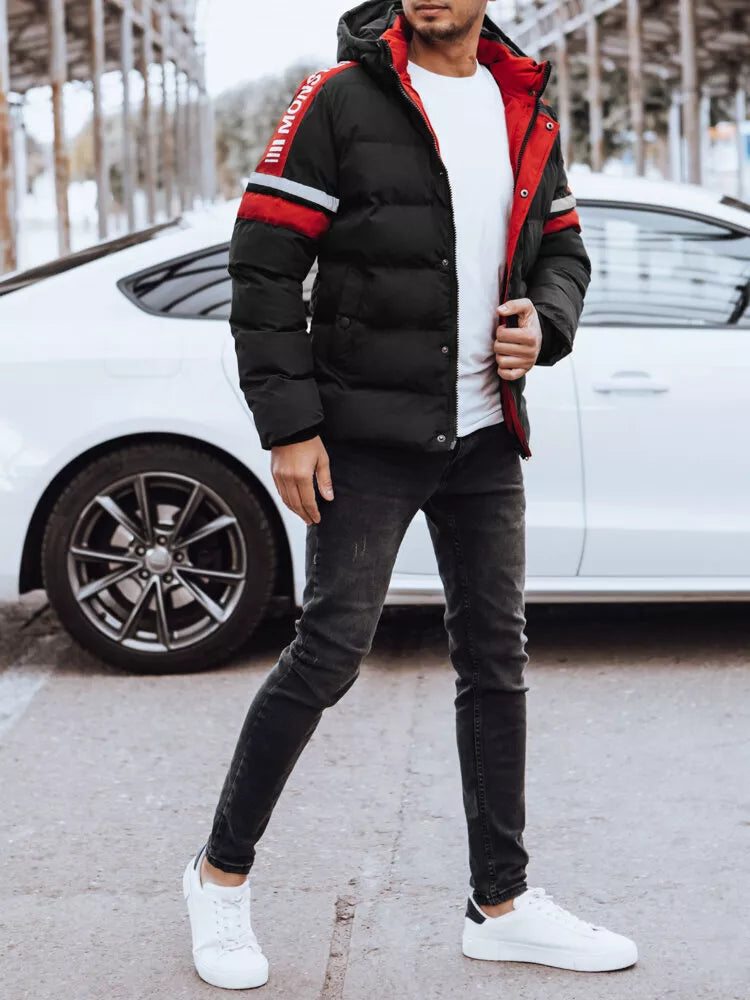 Vīriešu melna ziemas jaka Race