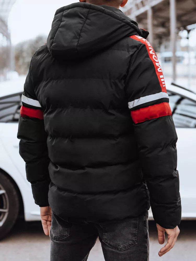 Vīriešu melna ziemas jaka Race