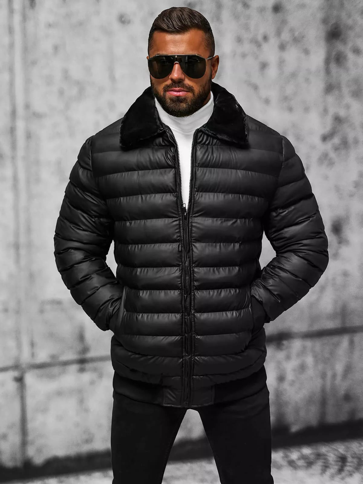 Vīriešu melna ziemas jaka Star