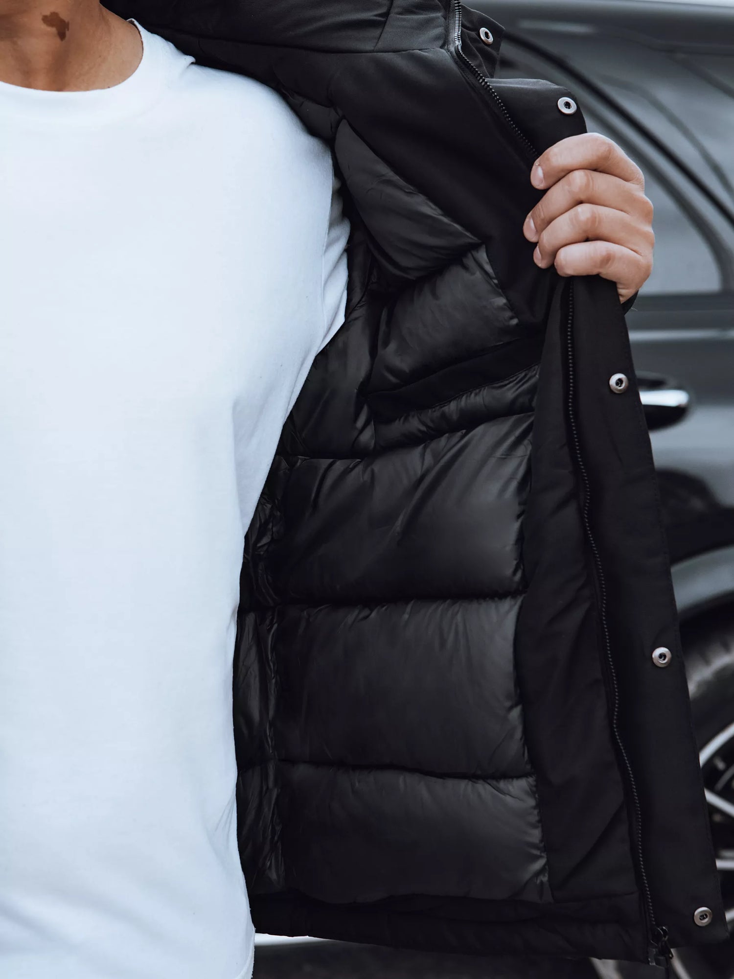 Vīriešu melna ziemas jaka Teo