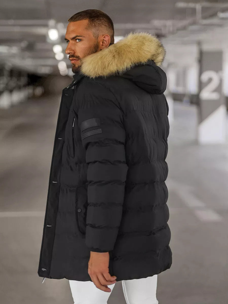 Melna ziemas vīriešu jaka Tulen