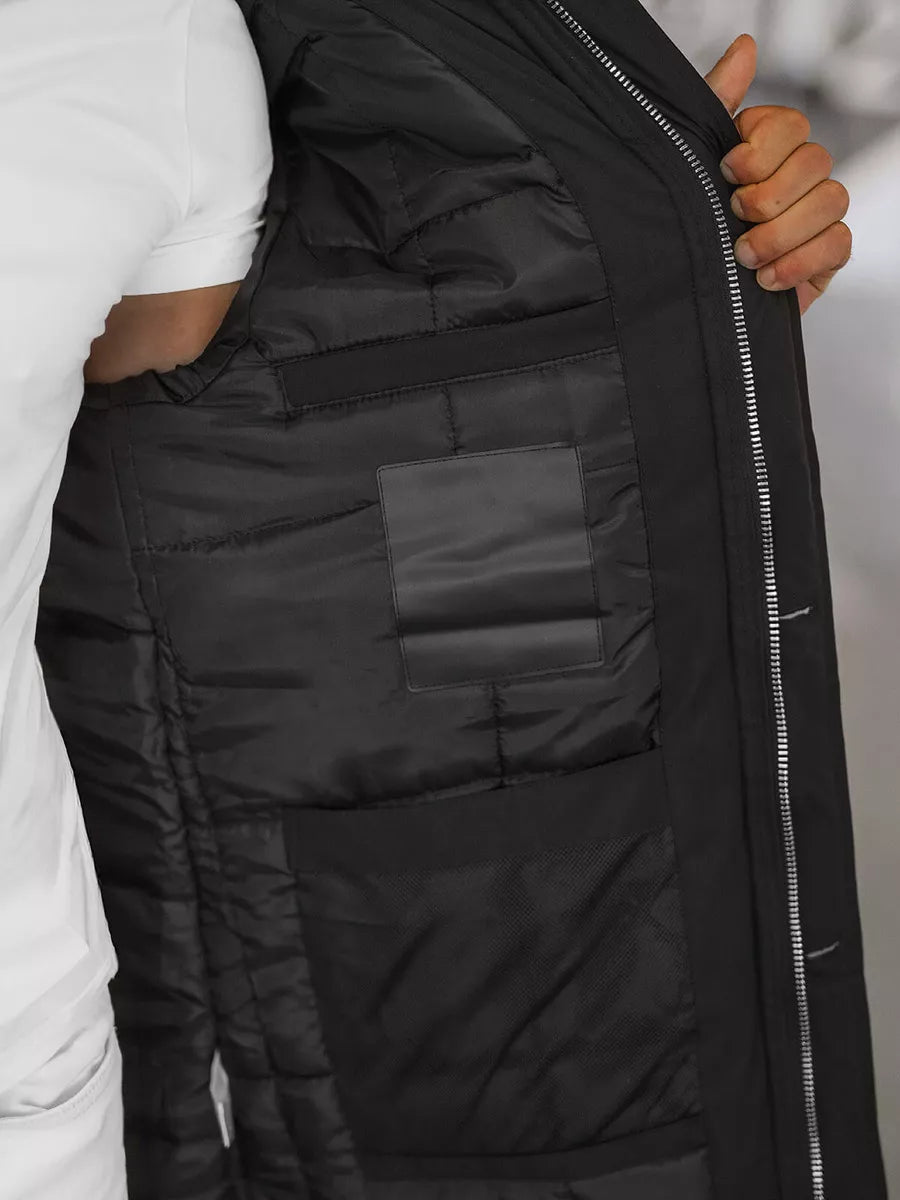 Melna ziemas vīriešu jaka Tulen