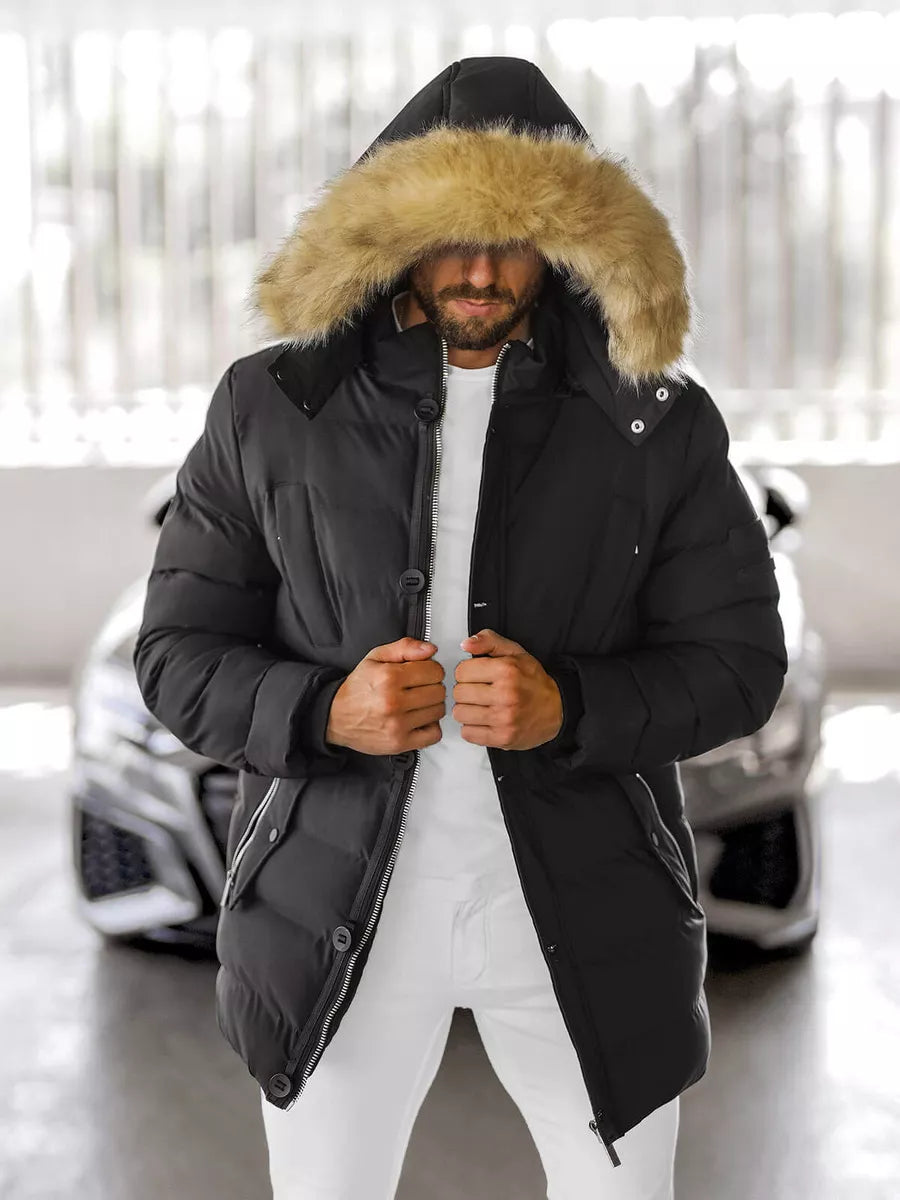 Melna ziemas vīriešu jaka Tulen