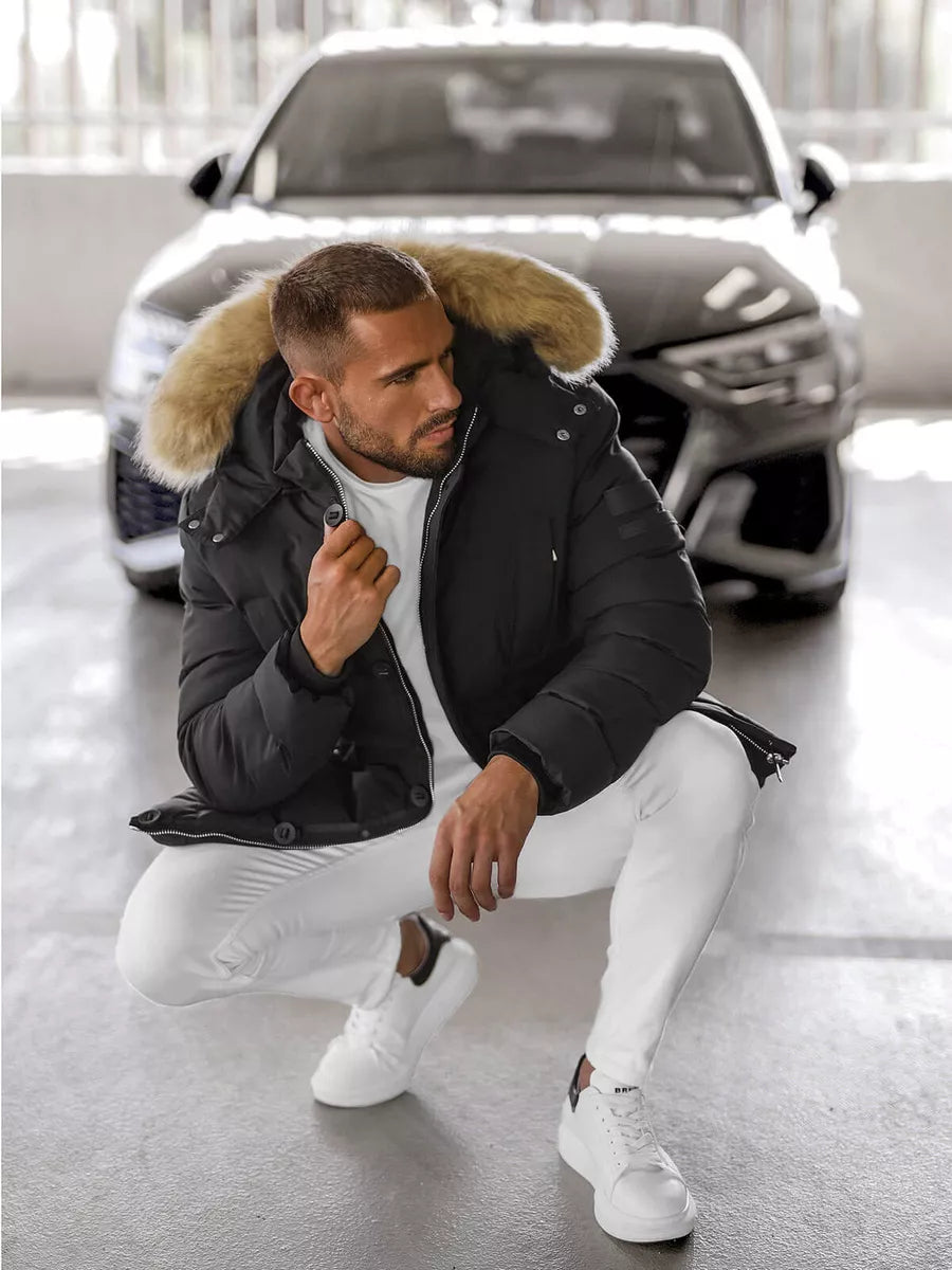 Melna ziemas vīriešu jaka Tulen