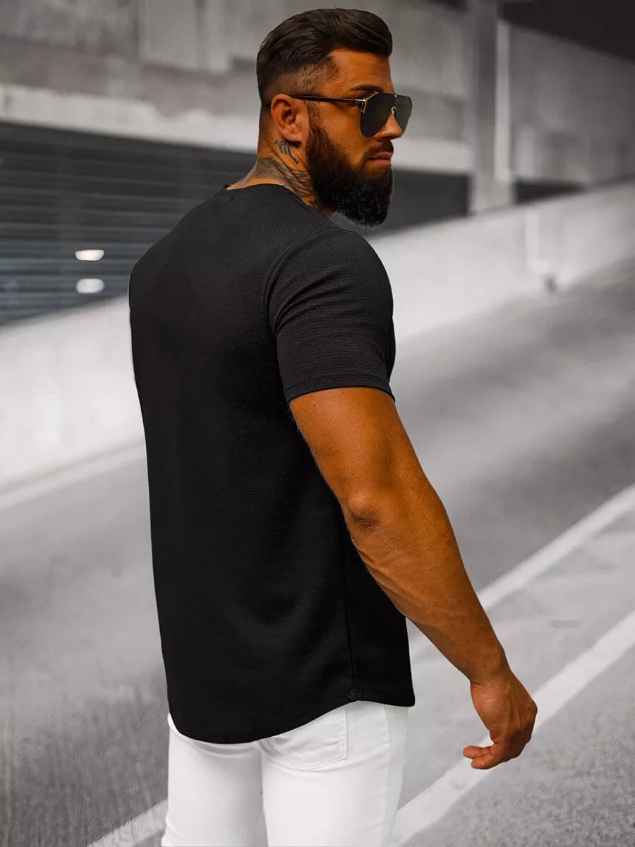 Vīriešu melnbalts T-krekls Icon