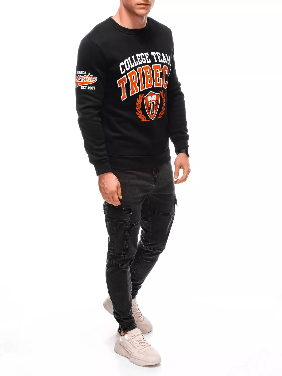 Vīriešu melns džemperis Tribe