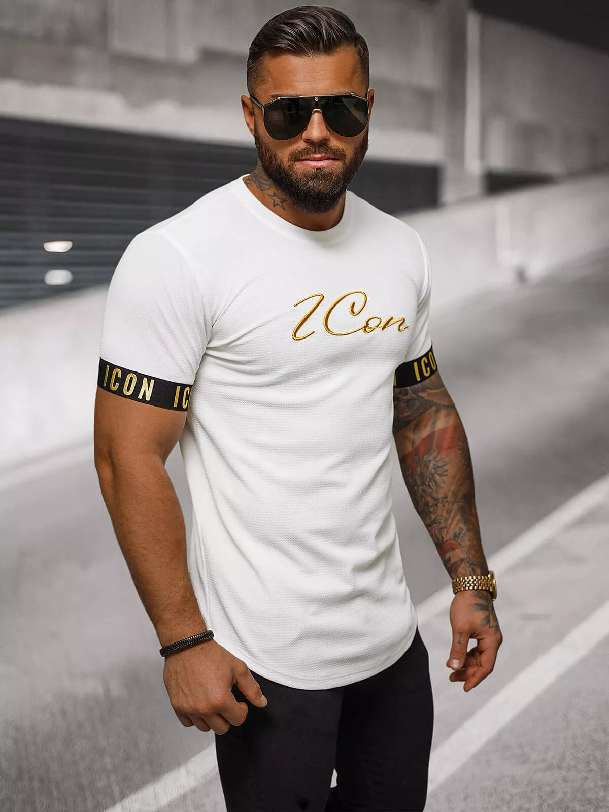 Balts vīriešu T-krekls Icon