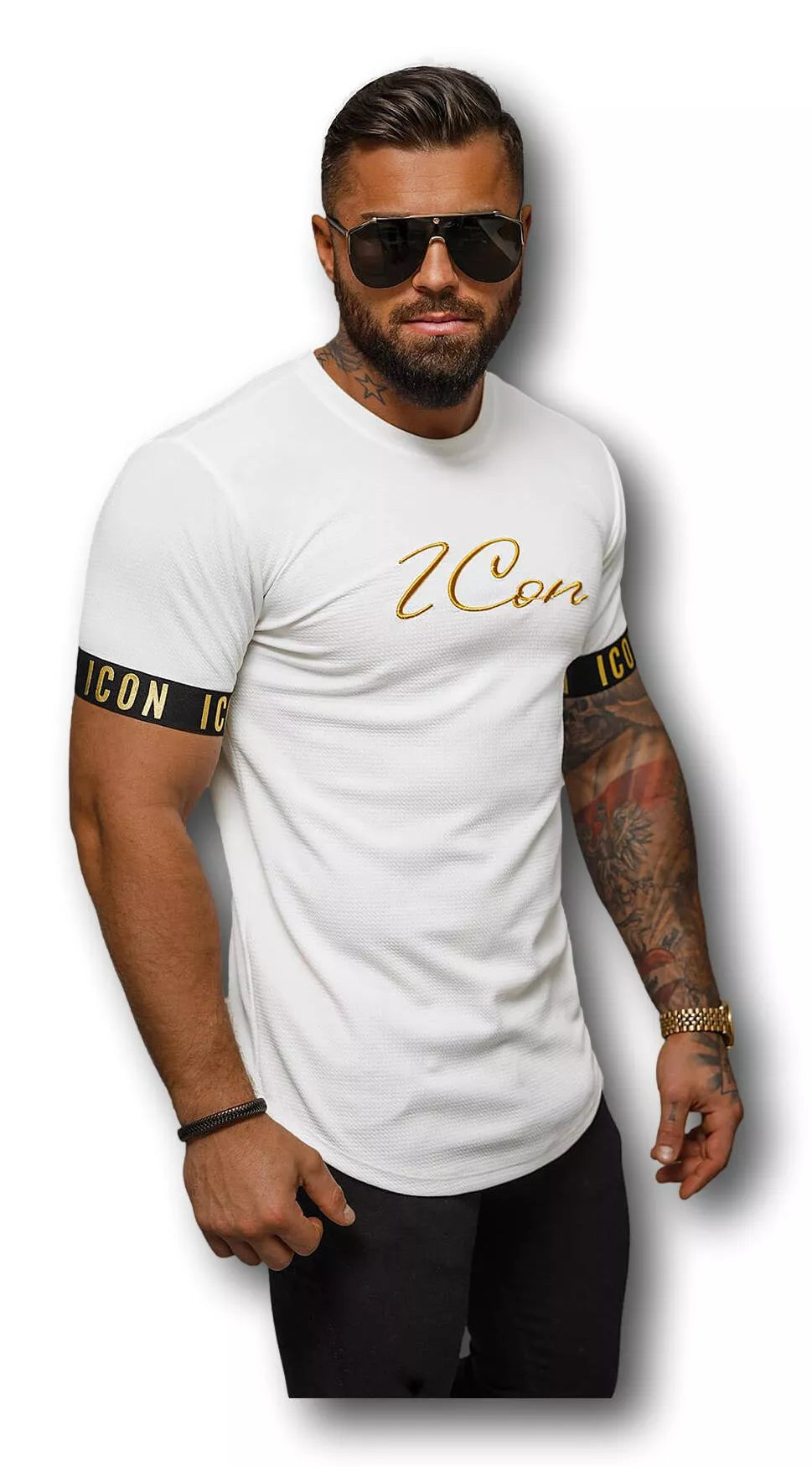 Balts vīriešu T-krekls Icon