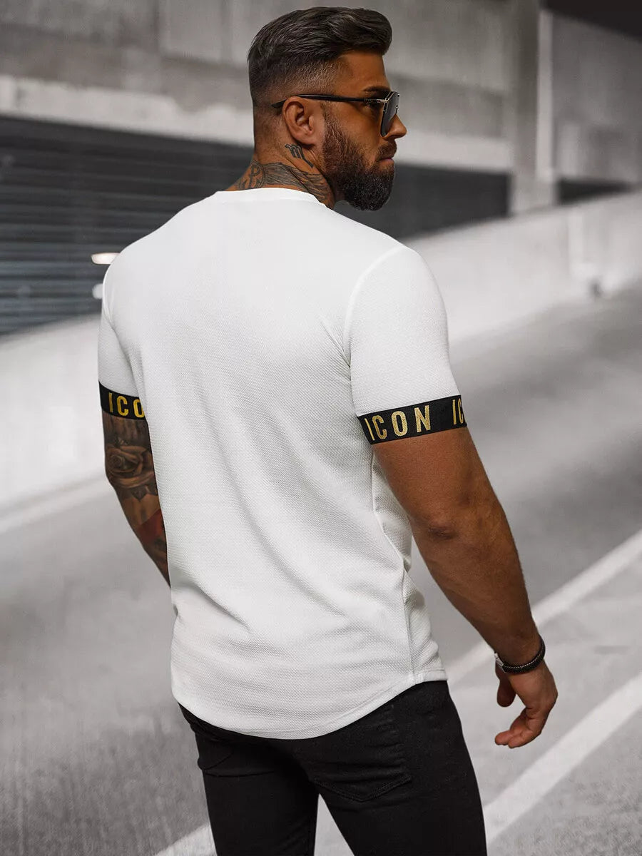 Balts vīriešu T-krekls Icon