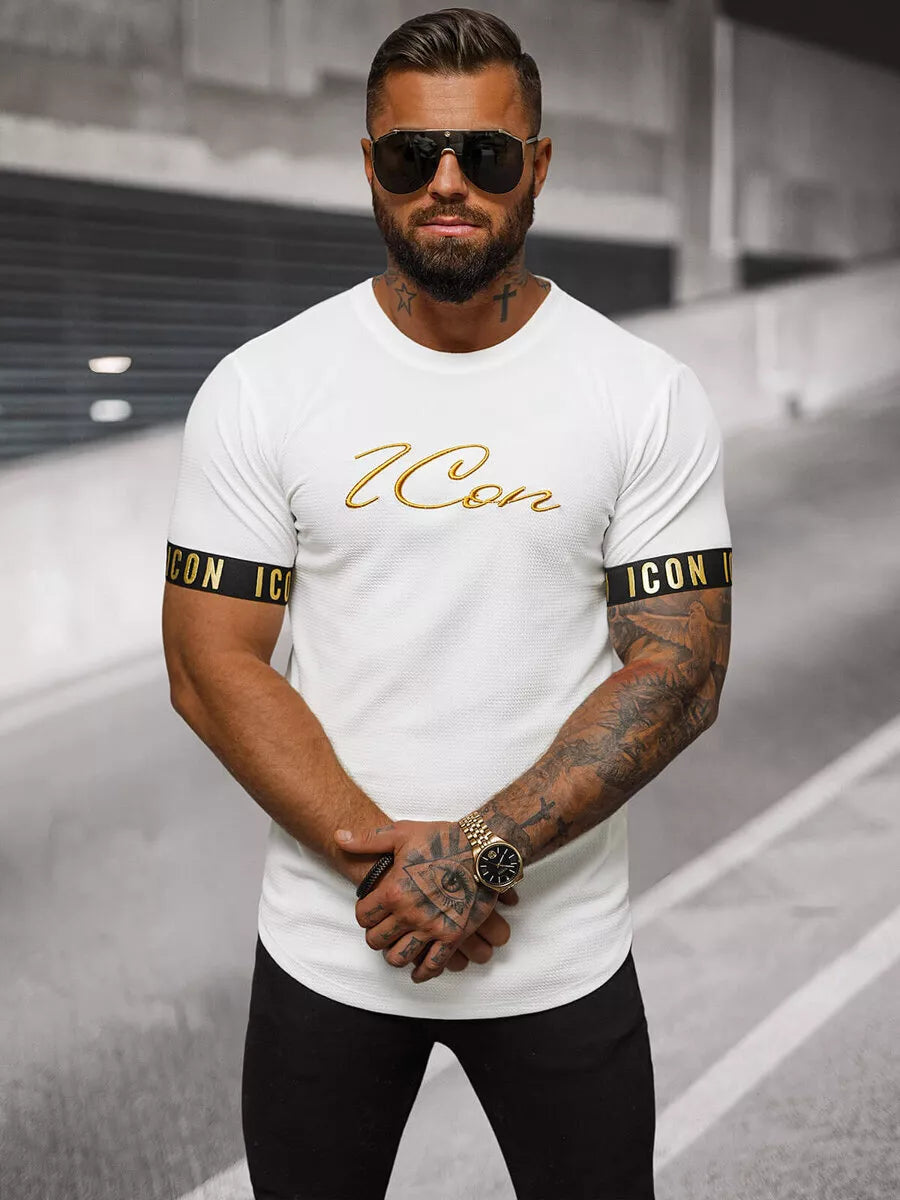 Balts vīriešu T-krekls Icon