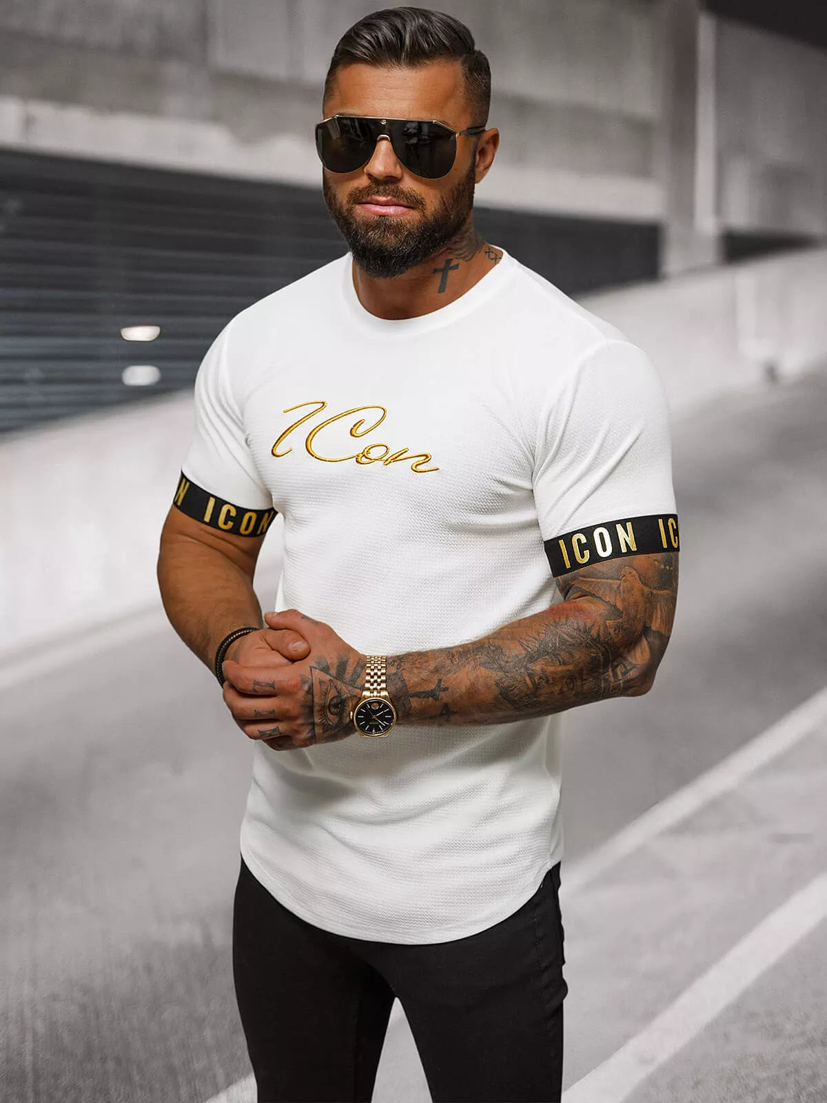 Balts vīriešu T-krekls Icon