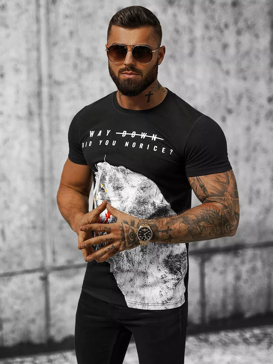 Melns vīriešu T-krekls Norik