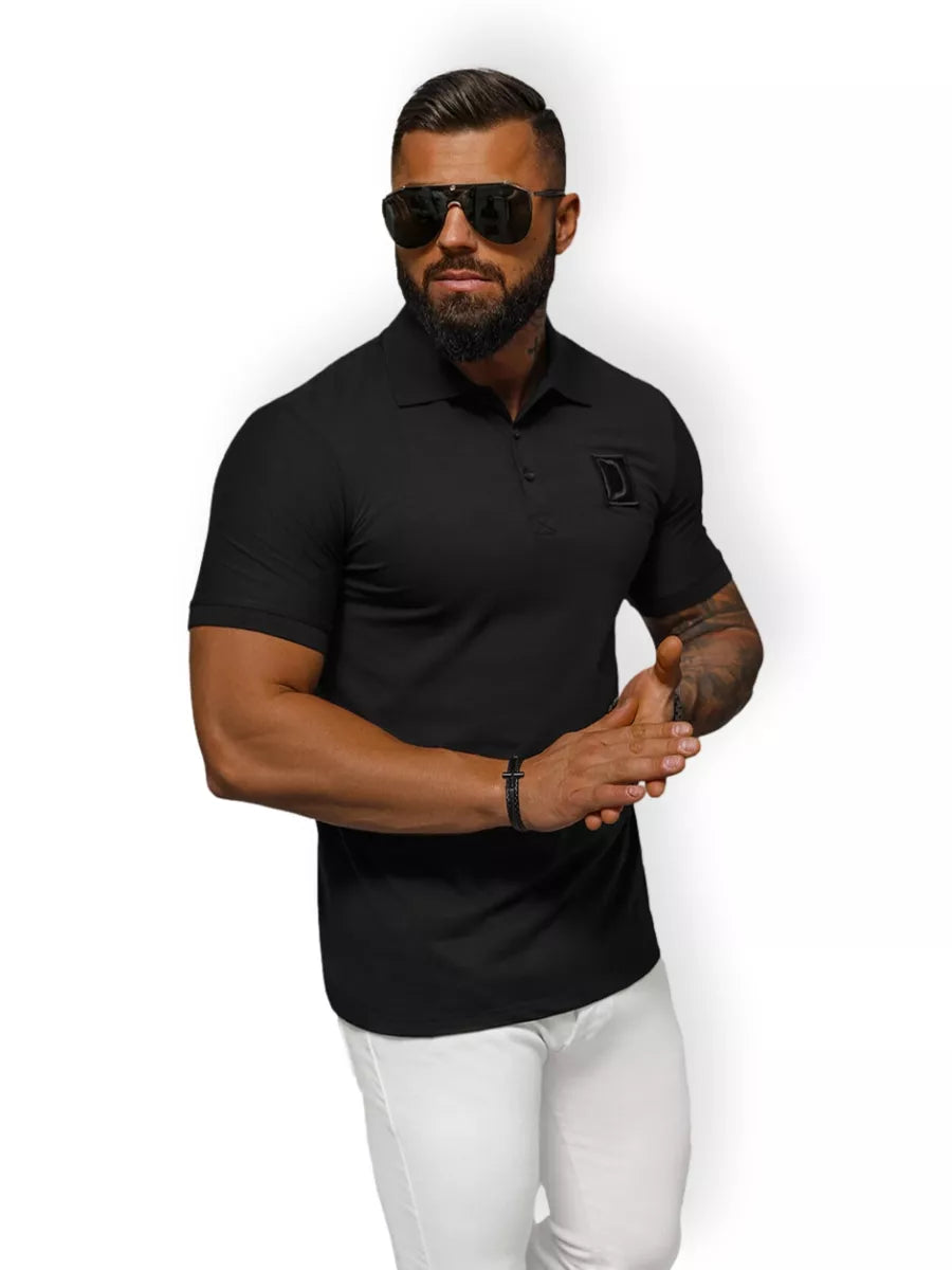 Vīriešu melns polo krekls Tirol