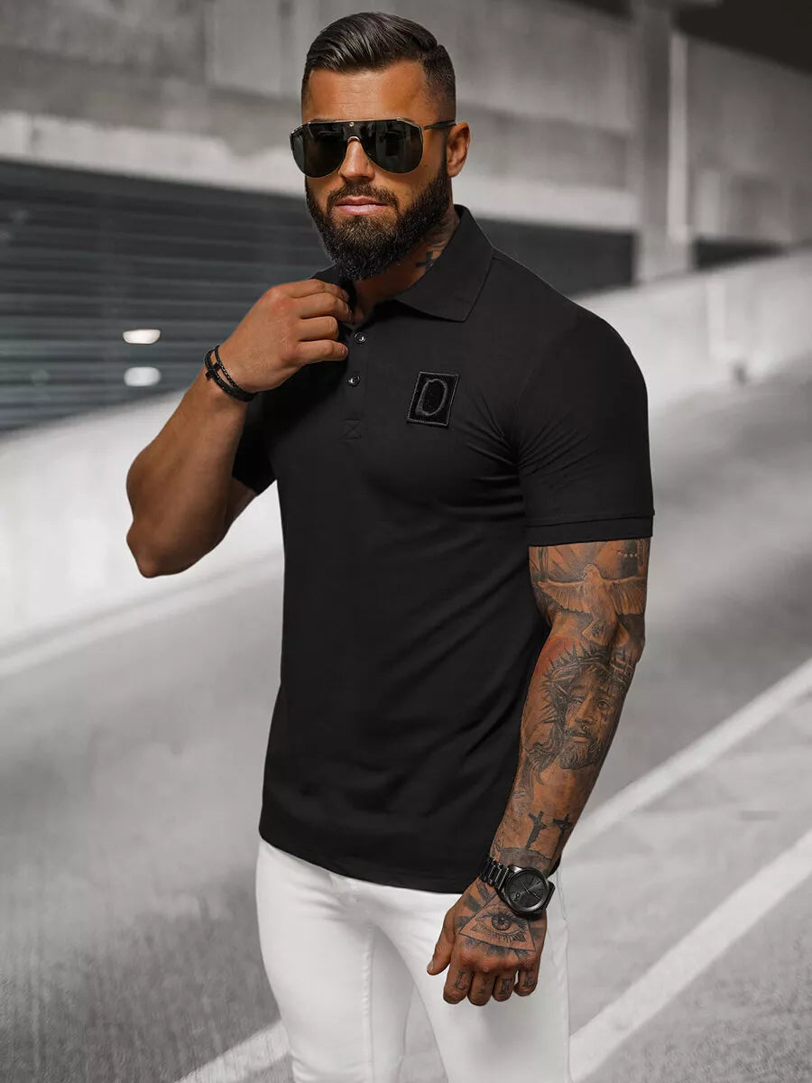 Vīriešu melns polo krekls Tirol