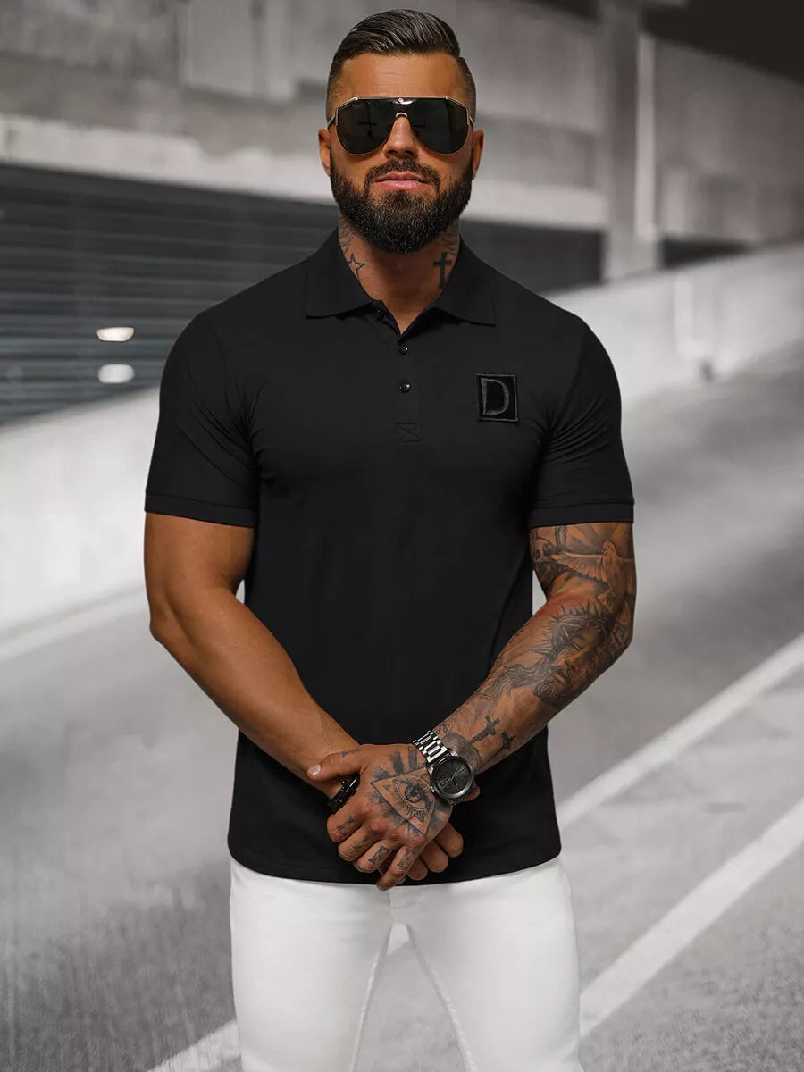 Vīriešu melns polo krekls Tirol