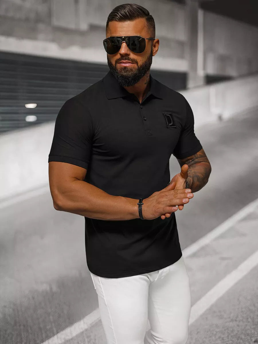 Vīriešu melns polo krekls Tirol