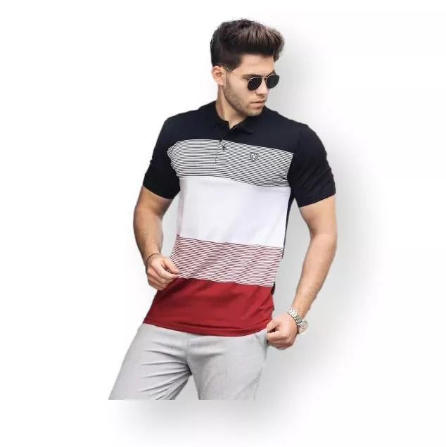 Vīriešu melns/sarkans polo krekls