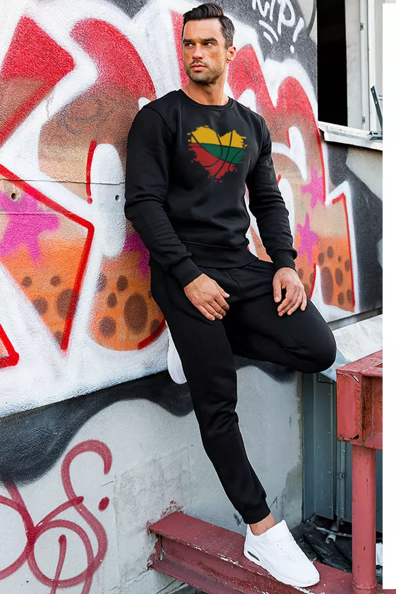 Vīriešu melns sporta tērps Lietuva