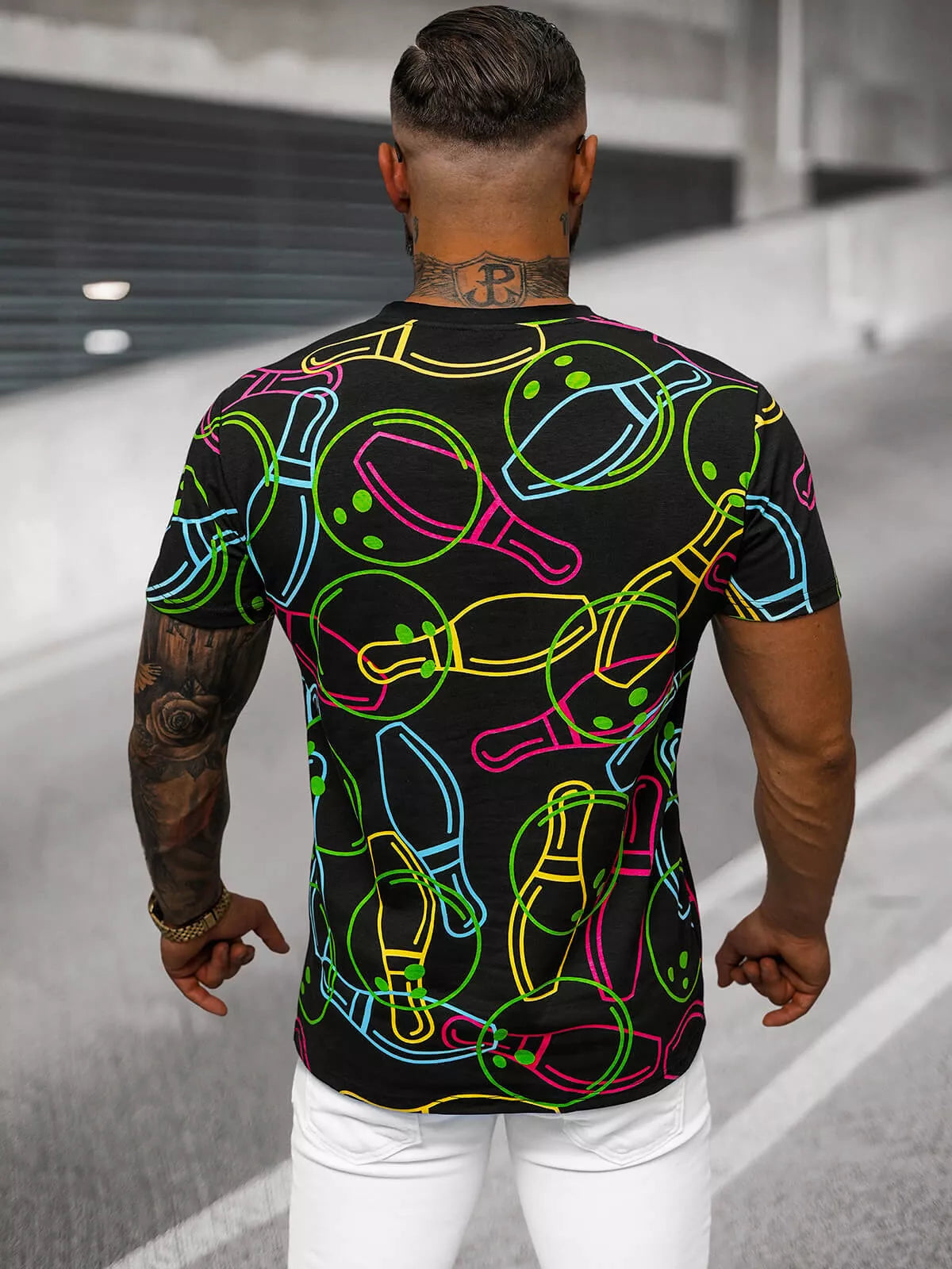 Vīriešu melns T-krekls ar Goal apdruku