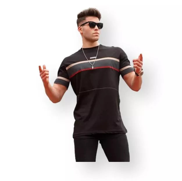 Vīriešu melns T-krekls Geoffrey