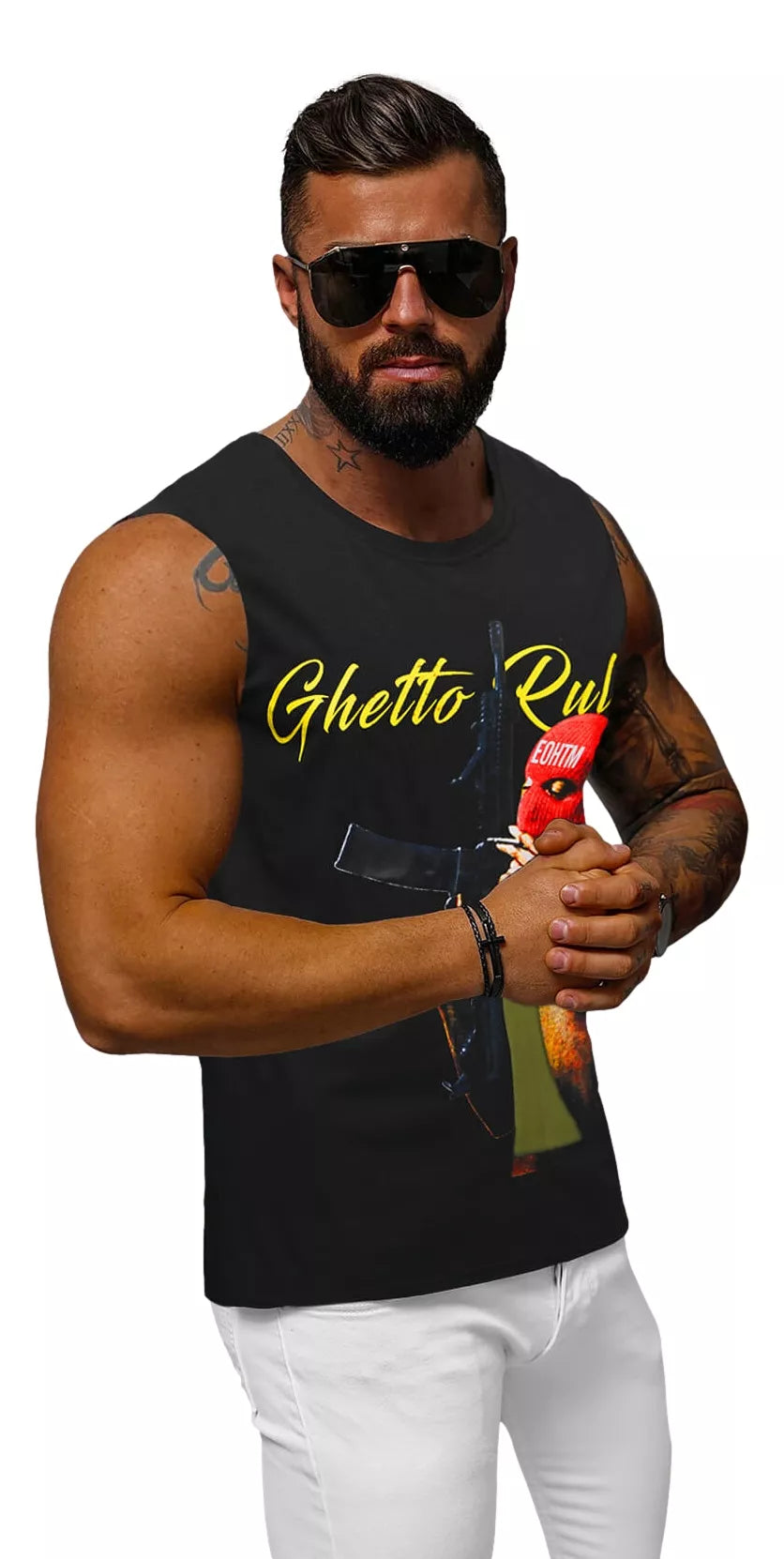 Vīriešu melns T-krekls "Rules"