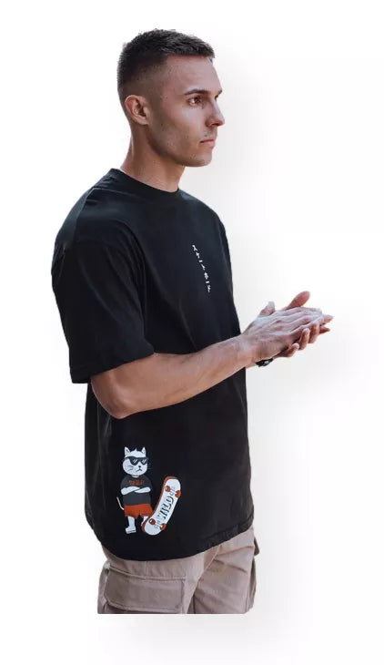 Vīriešu melns T-krekls Wild