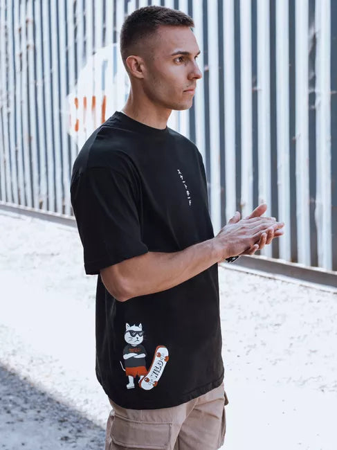 Vīriešu melns T-krekls Wild