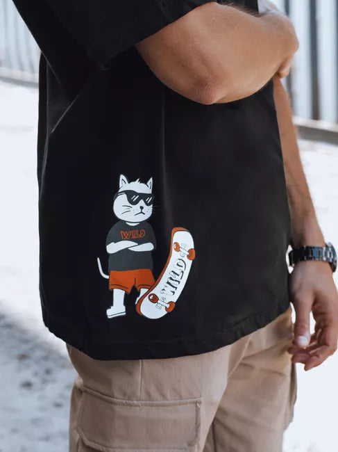 Vīriešu melns T-krekls Wild