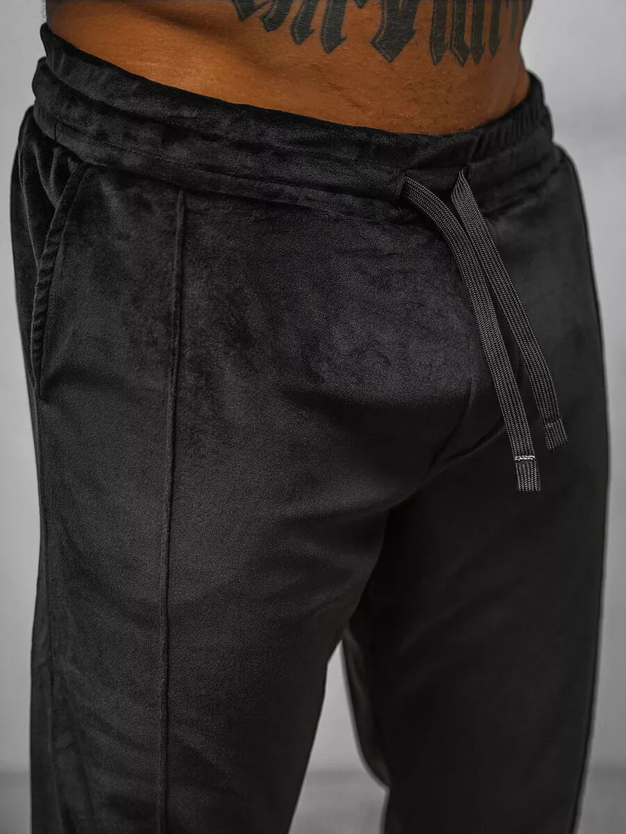 Vīriešu melns velūra komplekts Sinor.