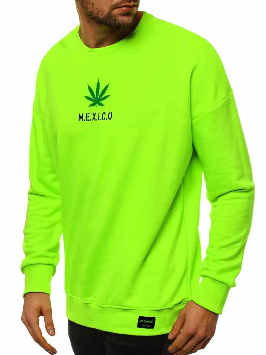Vīriešu neona zaļais stilīgais džemperis "Mexico"