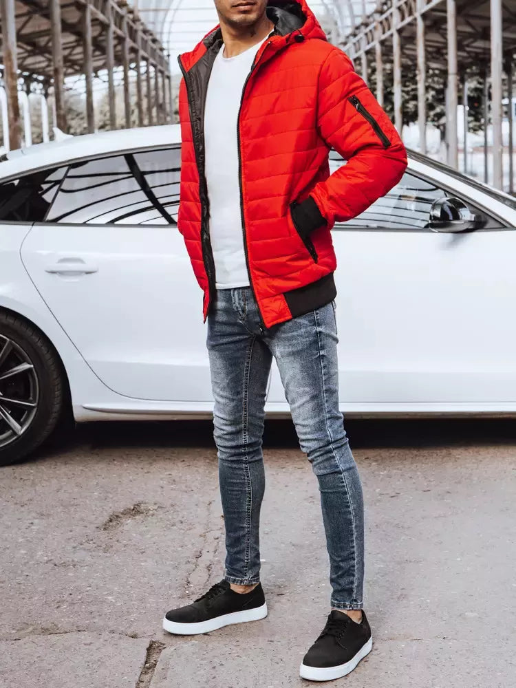 Vīriešu pavasara - rudens jaka sarkanā krāsā Nosal