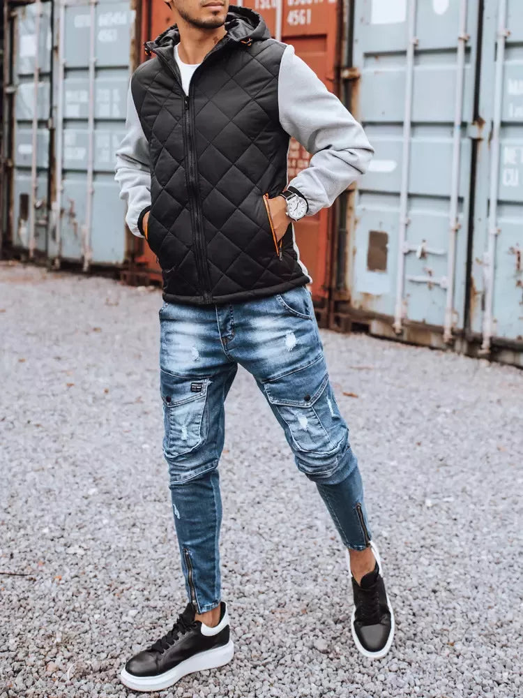 Vīriešu pelēka jaka ar kapuci Nomad