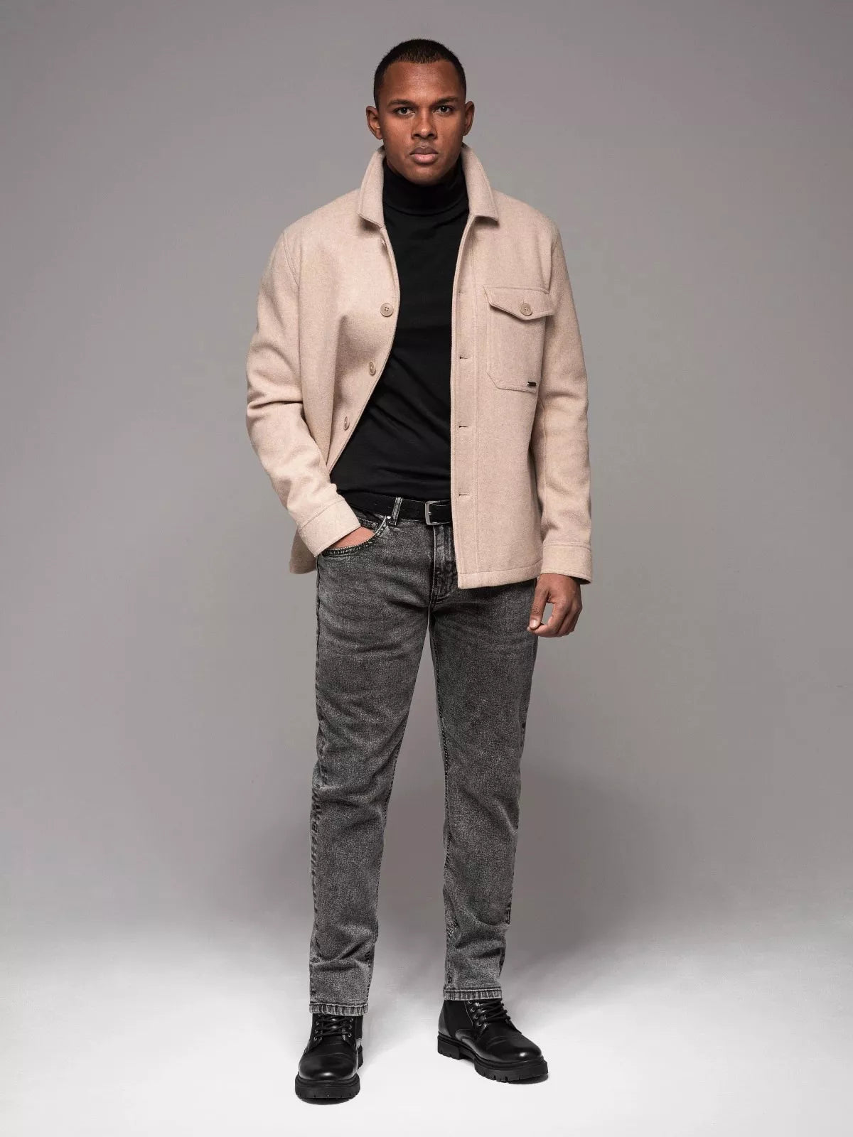 Vīriešu pelēkas džinsa bikses Joy