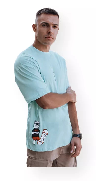 Vīriešu piparmētru krāsas T-krekls Wild