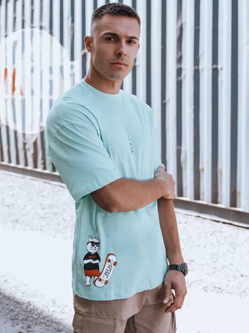 Vīriešu piparmētru krāsas T-krekls Wild