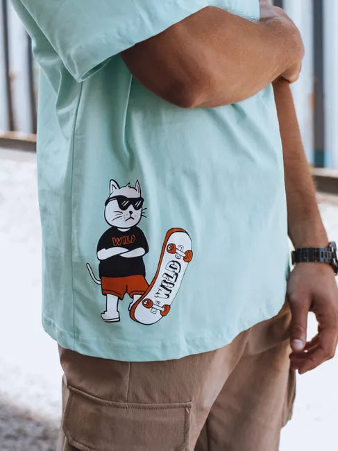 Vīriešu piparmētru krāsas T-krekls Wild